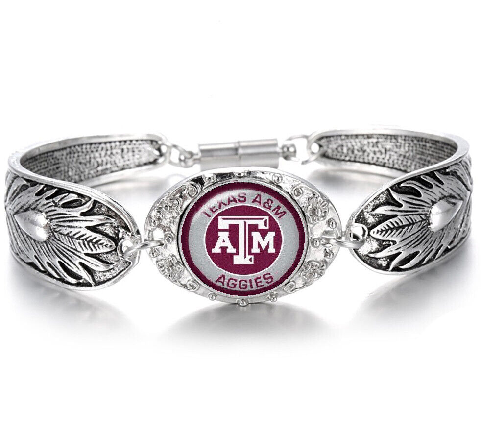 Texas A&M Aggies 925 Sterling Silver Necklace And Bracelet Set State D3D18