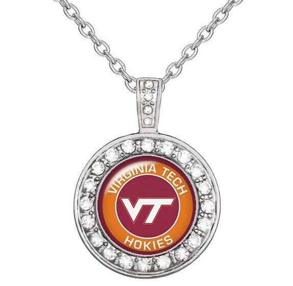 Virginia Tech Hokies Womens Sterling Silver Necklace College Football Gift D18