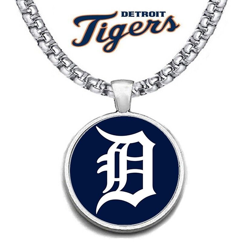 Large Detroit Tigers Mens 24" Chain Stainless Pendant Necklace Free Ship' D30