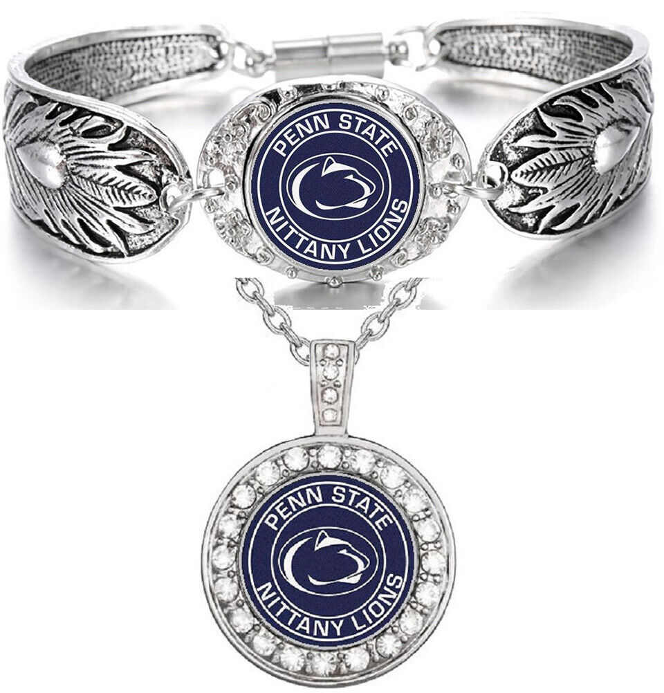 Penn State Nittany Lions Womens Sterling Silver Necklace Bracelet Gift Set D3D18