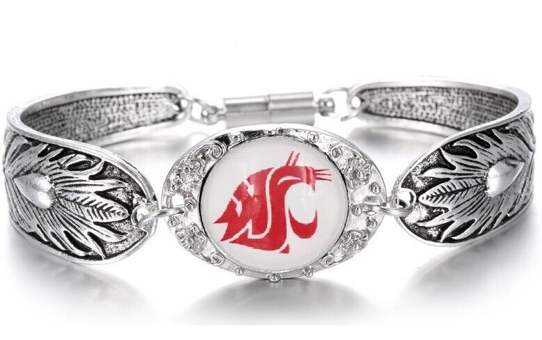 Washington State Cougars Sterling Silver Necklace And Bracelet Gift Set D3D18