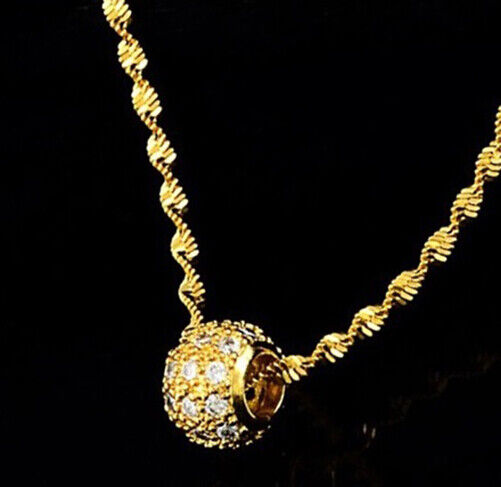 18k Gold Necklace Womens 20" Snake Twisted Wave Link Chain w Gift Pkg D714