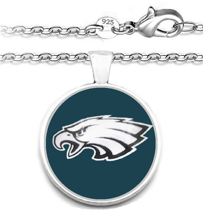 Philadelphia Eagles Mens Womens 925 Silver Link Chain Necklace With Pendant A1