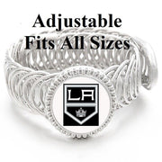 Los Angeles Kings Mens Women'S Silver Link Adjustable Hockey Bracelet Gift D11