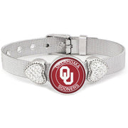 University Of Oklahoma Sooners Womens Adjust. Silver Bracelet Jewelry Gift D26