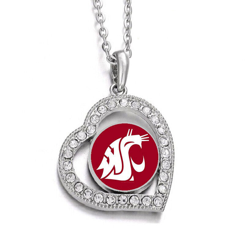 Spec. Washington State Cougars Women Sterling Silver Link Chain Necklace D19Rbg