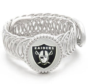 Oakland Raiders Sterling Silver Mens Womens Wrap Bracelet Jewelry W Giftpkg D11