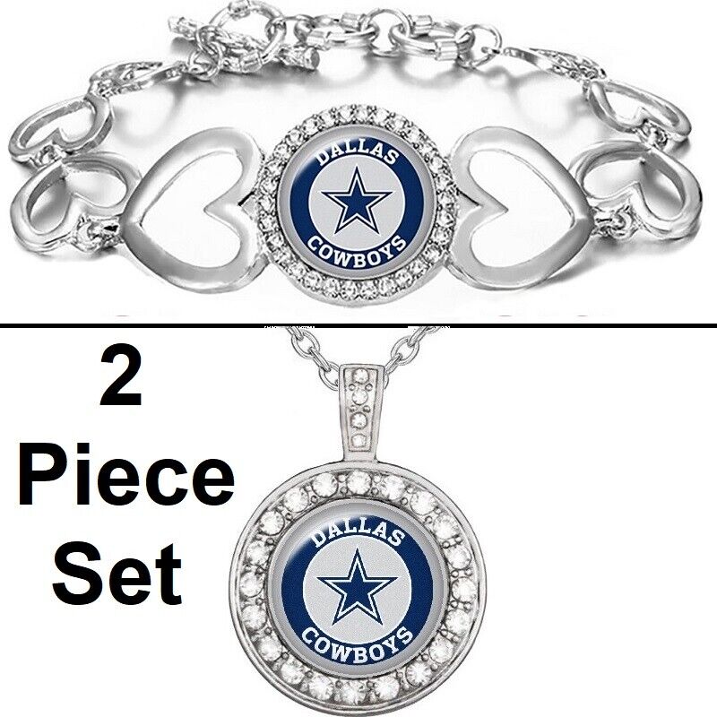 Spec.Dallas Cowboys Gift Set Womens Sterling Silver Necklace And Bracelet D18D27
