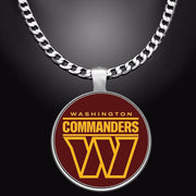 Washington Commanders Mens Womens 24" Stainless Steel Chain Pendant Necklace D5