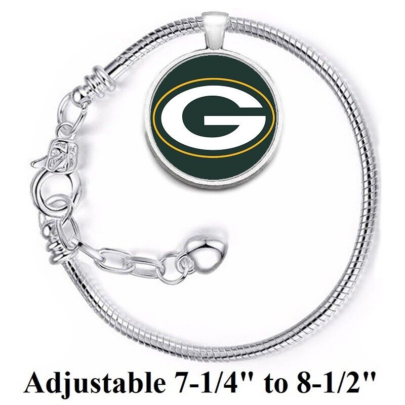 Green Bay Packers Silver Womens Link Bracelet  W Gift Pkg D10