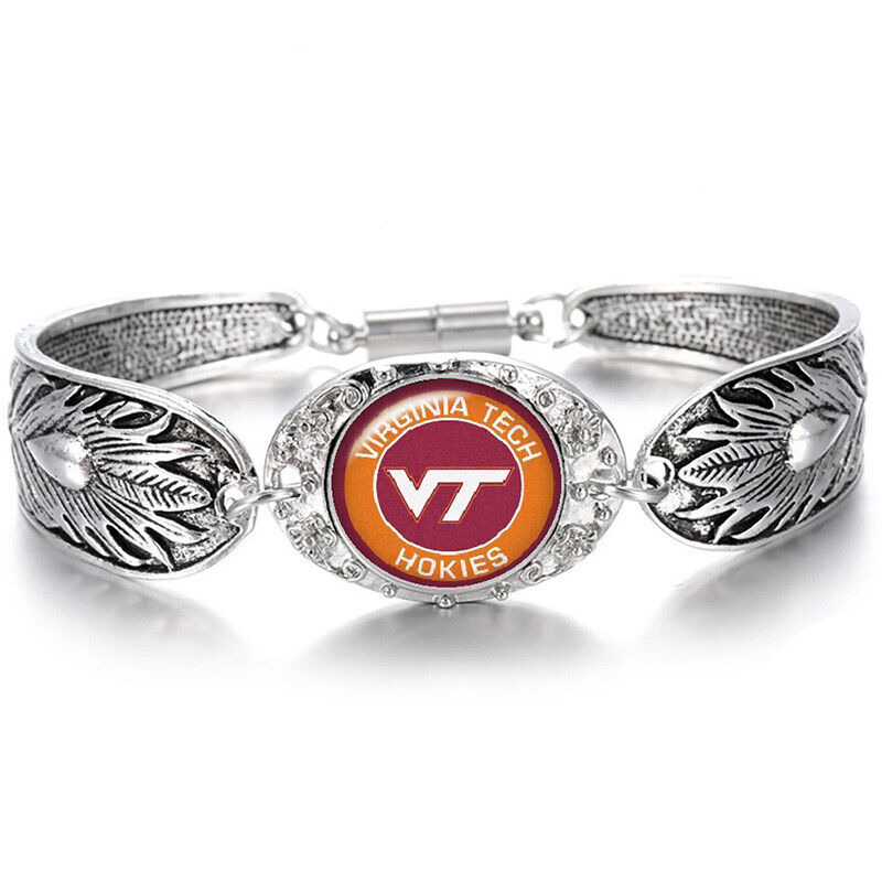 Virginia Tech Hokies Women'S Sterling Silver Bracelet College Football Gift D3