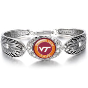 Virginia Tech Hokies Women'S Sterling Silver Bracelet College Football Gift D3