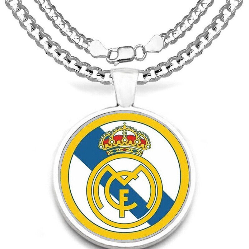 Large Real Madrid Mens Womens Stainless Steel Link Chain Necklace And Pend D9