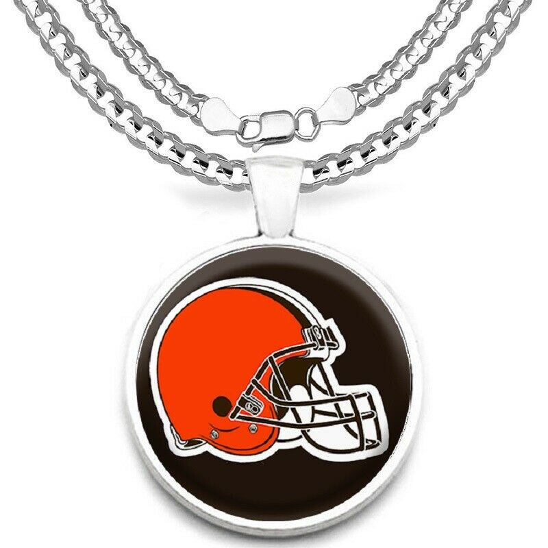 Cleveland Browns Mens Womens Stainless Steel Link Chain Necklace And Pend D9