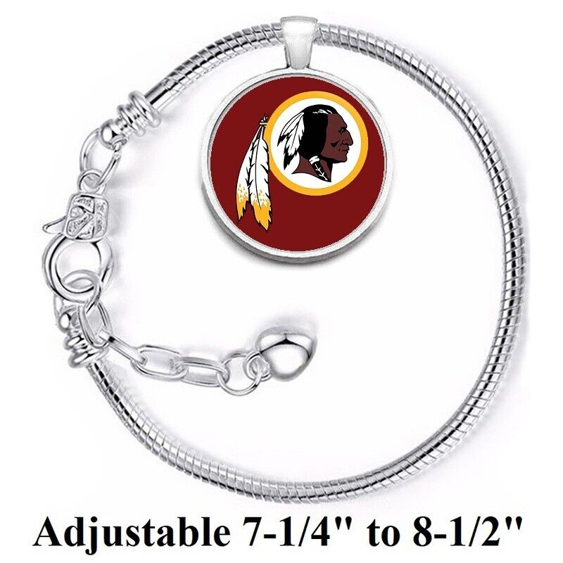 Washington Redskins Silver Womens Multi-Ring Link Bracelet W Gift Pkg D10