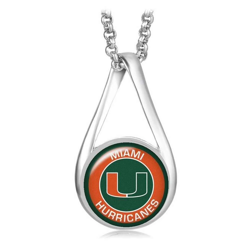 Miami Hurricanes Womens Sterling Silver Necklace University Of Gift D28R