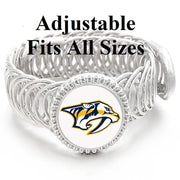 Nashville Predators Mens Women'S Silver Link Adjustable Hockey Bracelet Gift D11