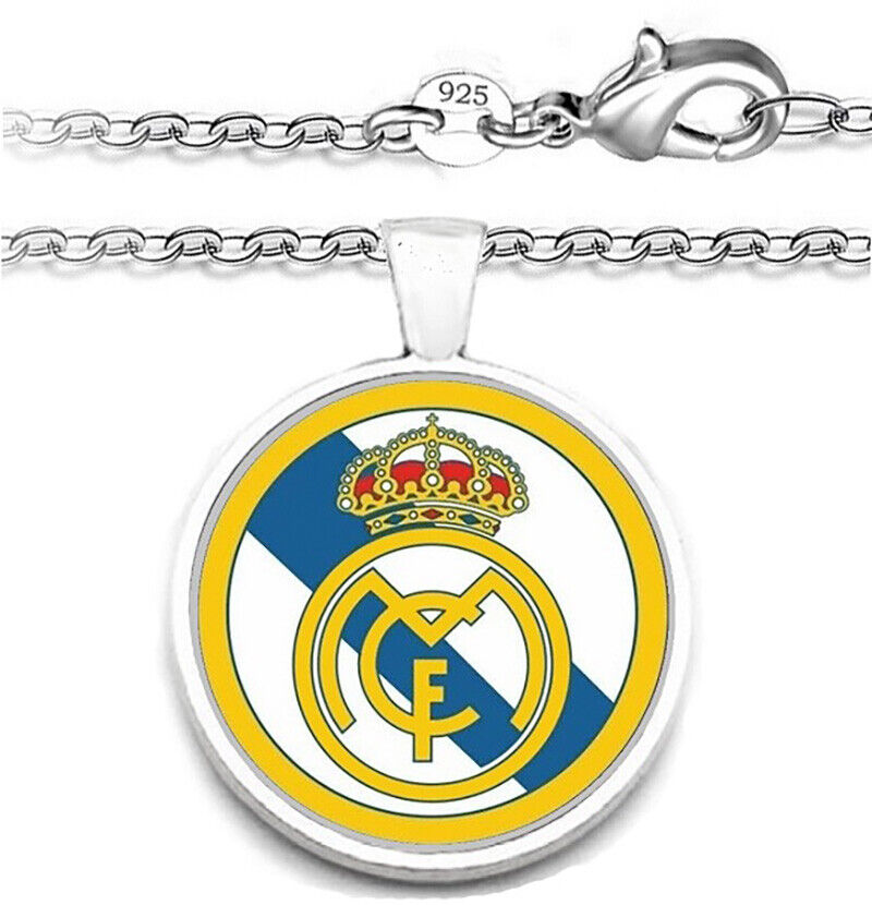 Real Madrid Futbol Gift Ronaldo Sterling Silver Link Chain Necklace, Pendant A1