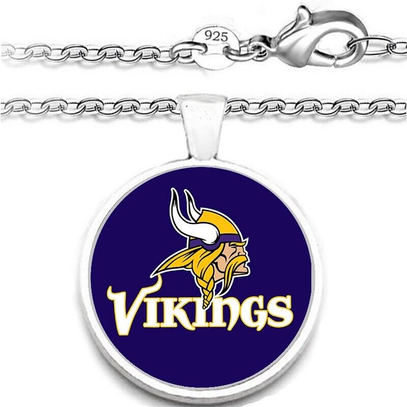 Minnesota Vikings Mens Womens 925 Silver Link Chain Necklace With Pendant A1