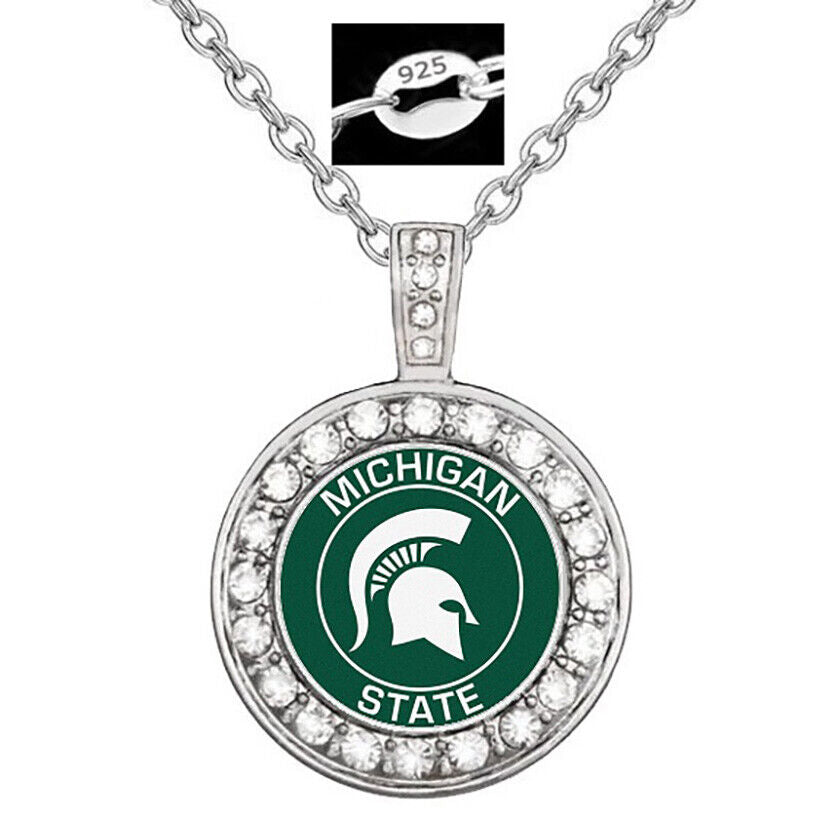 Michigan State University Spartans Womens Sterling Silver Necklace Gift D18