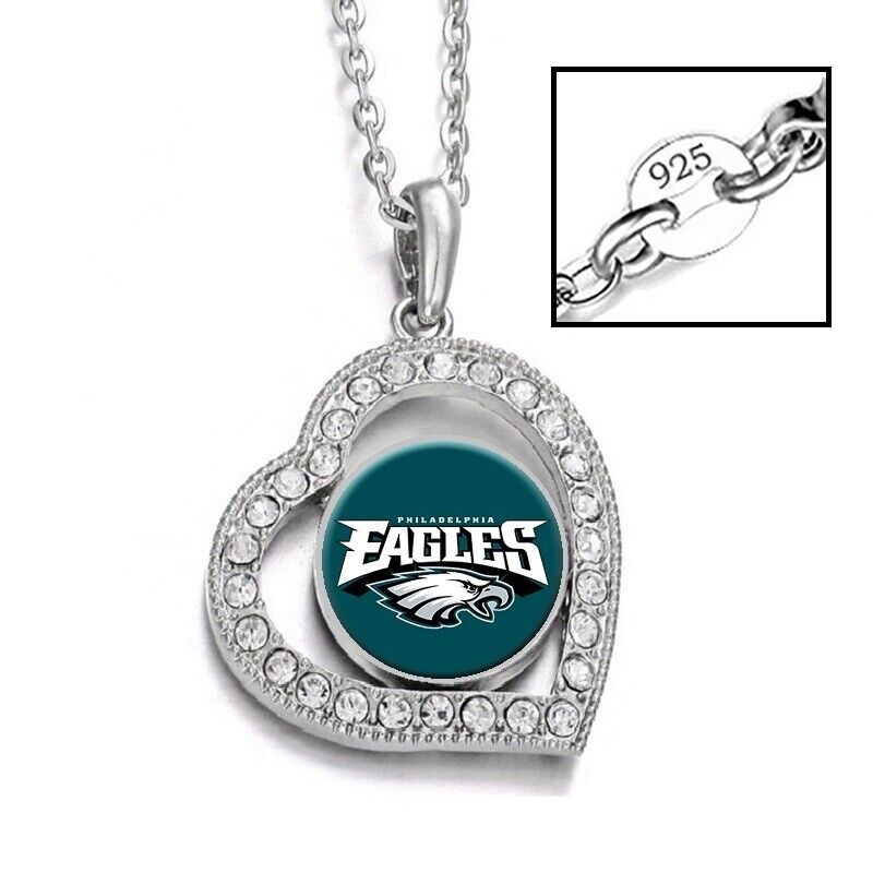 Philadelphia Eagles Womens 925 Sterling Silver Link Chain Necklace D19