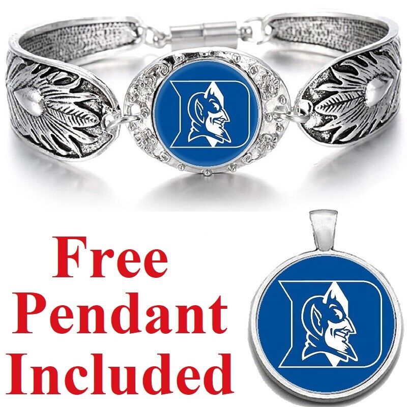 Duke University Blue Devils Womens Sterling Silver Bracelet Jewelry Gift D3