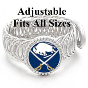 Buffalo Sabres Mens Women'S Silver Link Adjustable Hockey Bracelet Gift D11