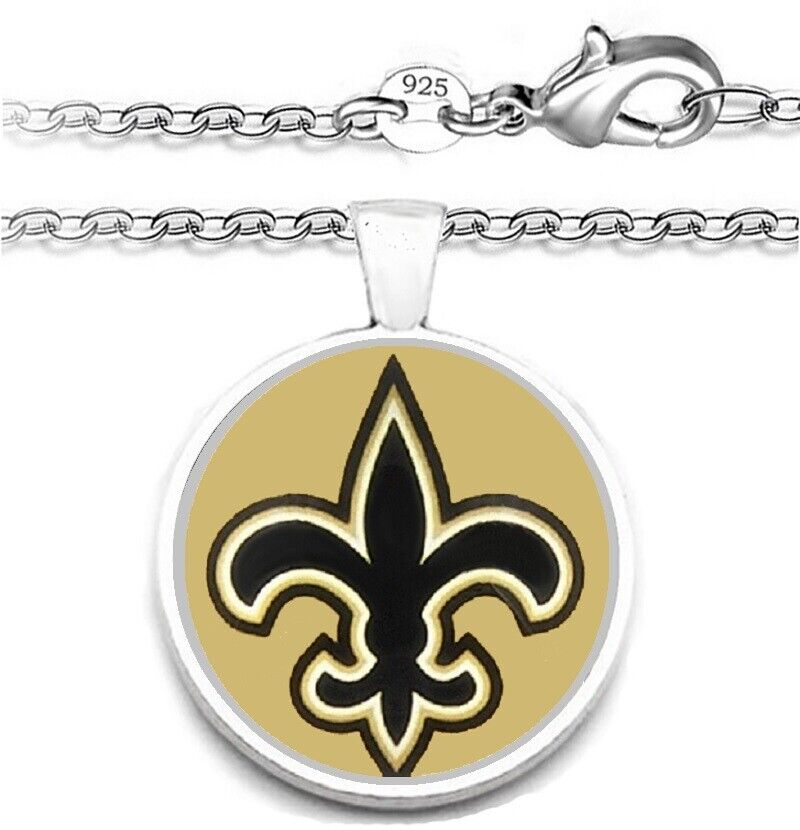 New Orleans Saints Mens Womens 925 Silver Link Chain Necklace With Pendant A1