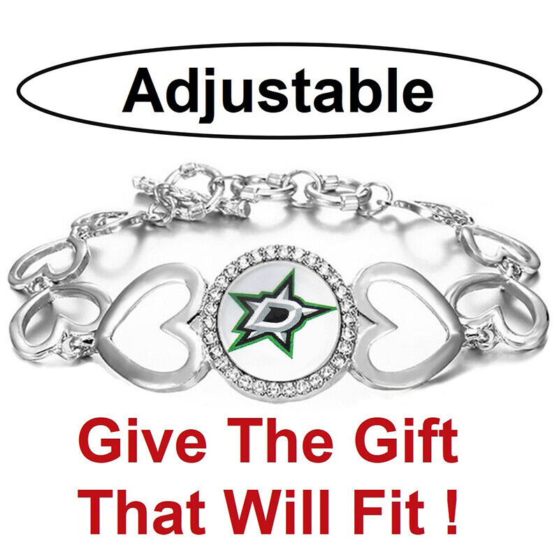Dallas Stars Hockey Team Womens Silver Bracelet W Gift Pkg D27