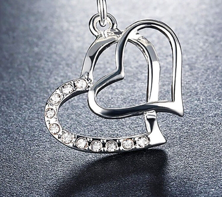 925 Sterling Silver Women;s Snake Chain 20" Necklace With Heart Pendant D547B