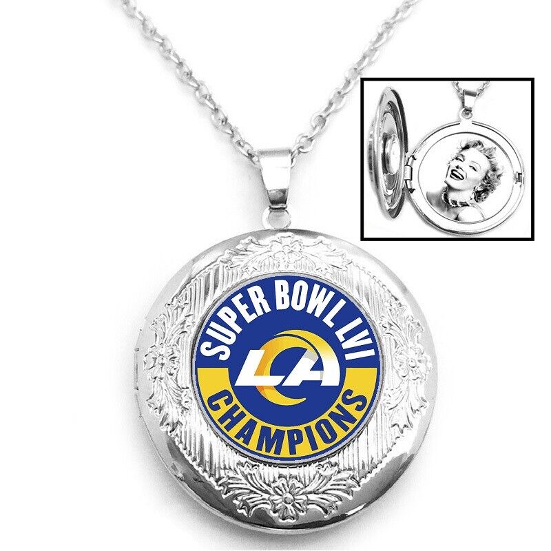 Spec Los Angeles Rams Womens Sterling Silver Link Chain Necklace And Locket D16