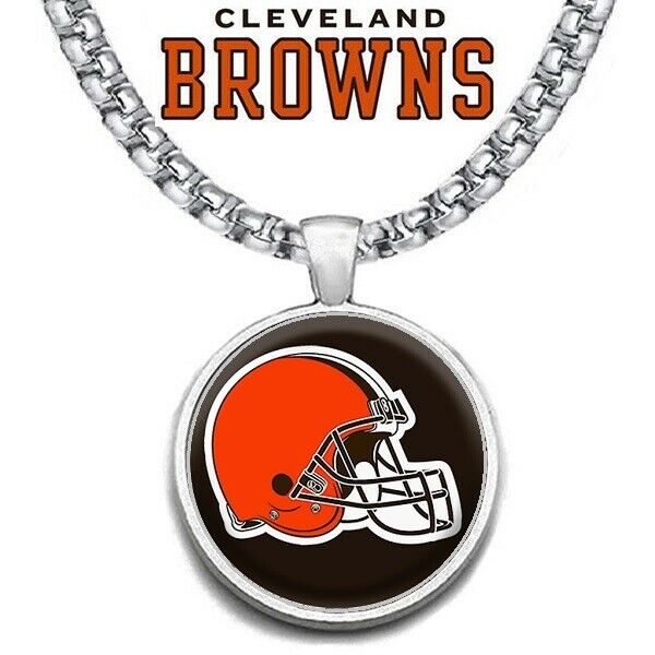 Large Cleveland Browns Necklace Stainless Steel Chain Football Free Ship' D30