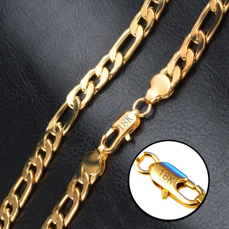 18k Yellow Gold Necklace Mens 24" 8mm Cuban Curb Link Chain w GiftPkg D815