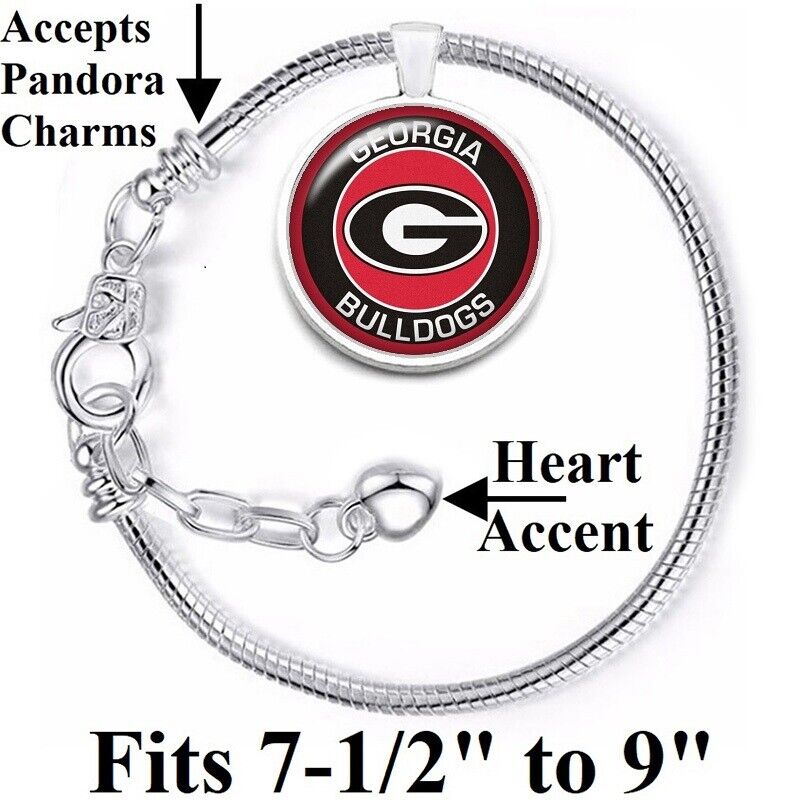 Georgia Bulldogs University Womens Sterling Silver Bracelet Jewelry Gift D10