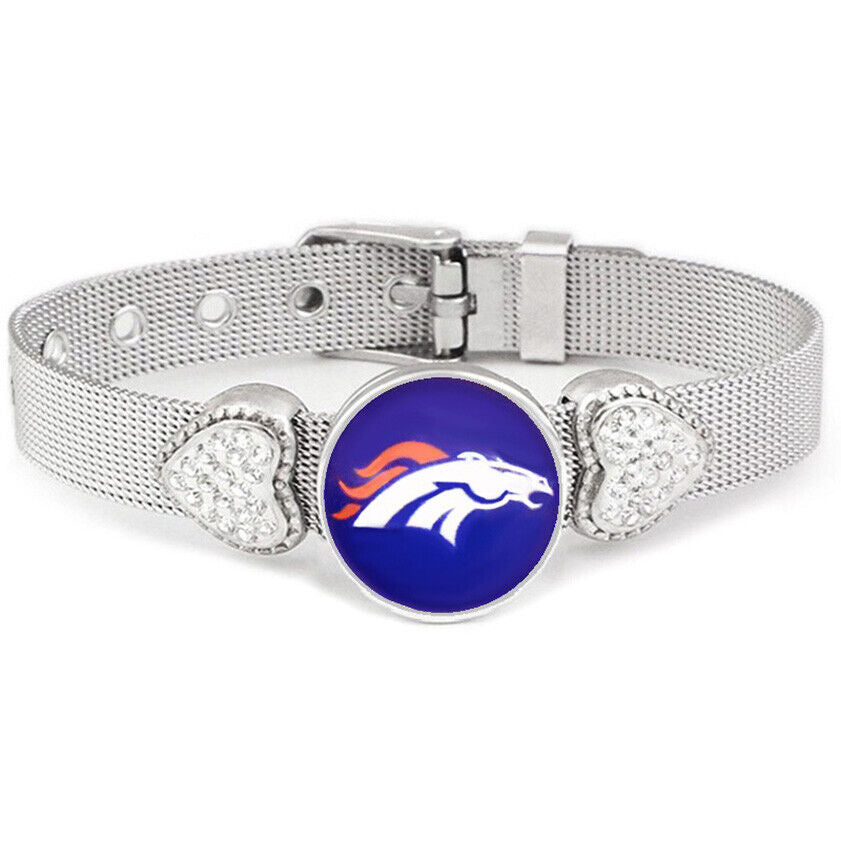 Denver Broncos Women'S Adjustable Silver Bracelet Jewelry Gift D26