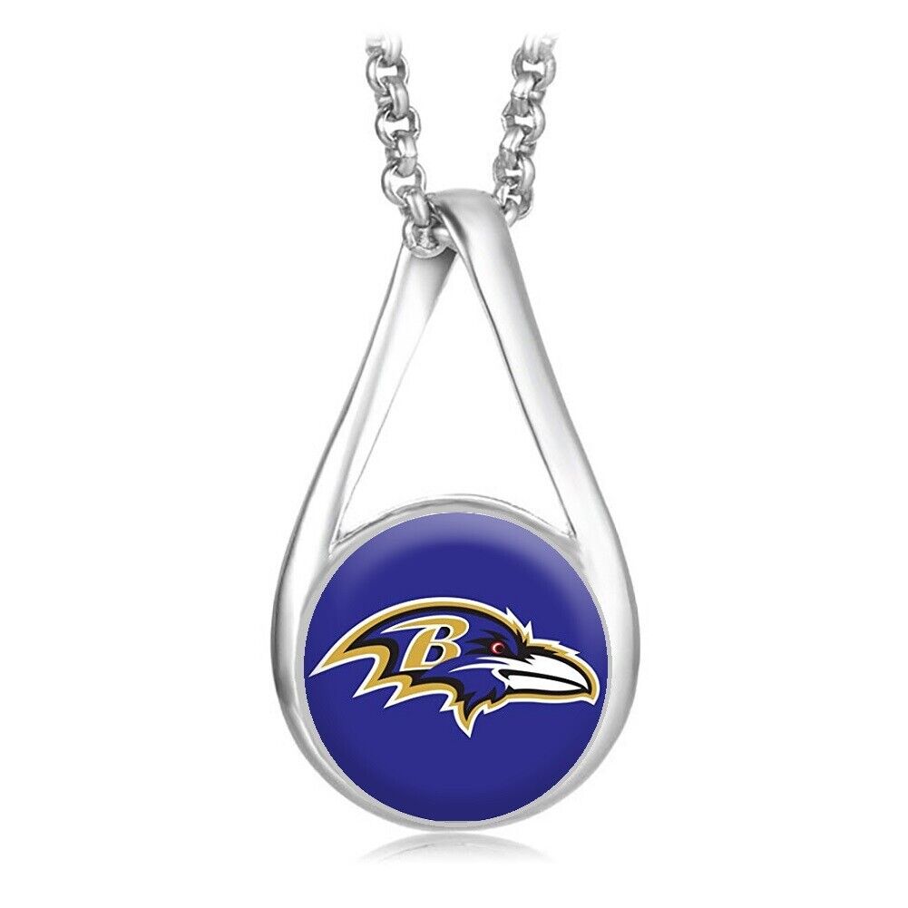 Baltimore Ravens Womens Sterling Silver Link Chain Necklace With Pendant D28