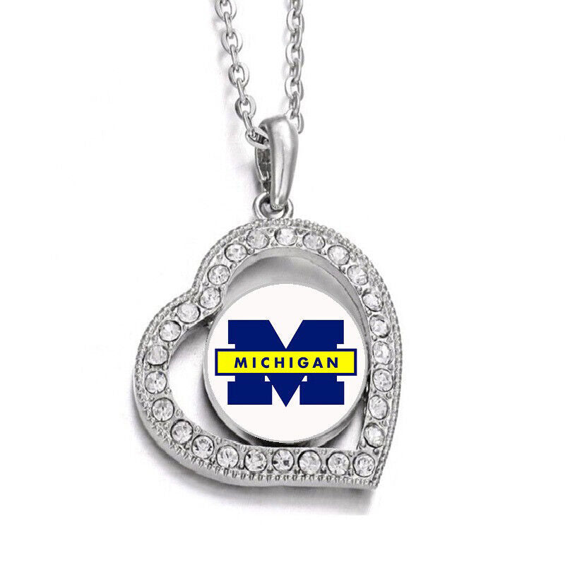 Special Michigan Wolverines Womens Sterling Silver Link Chain Necklace D19Wbg