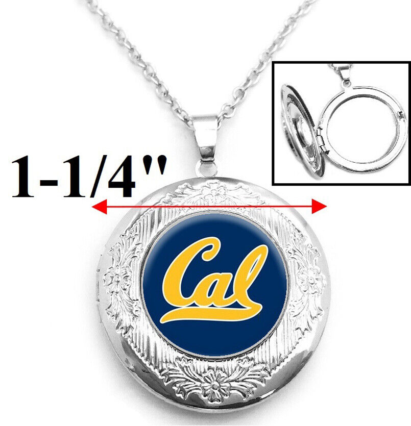Cal University Bears Womens Sterling Silver Link Chain Necklace, Locket D16