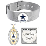 2 Pcset Dallas Cowboys Mens Large 24" Necklace And Bracelet Gift Free Ship' D6D7