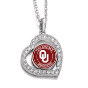Oklahoma Sooners Womens Sterling Silver Link Chain Necklace With Pendant D19