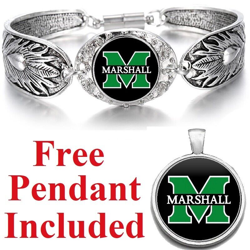 Marshall University Thundering Herd Women'S Sterling Silver Bracelet College D3