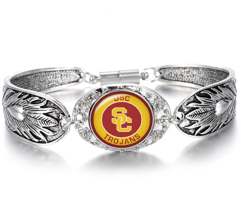 USC Trojans 925 Sterling Silver Necklace And Bracelet Set State D3D18
