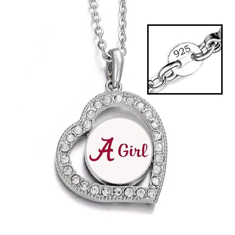 Spec Alabama A Girl Womens Sterling Silver Infinity Heart Necklace D19