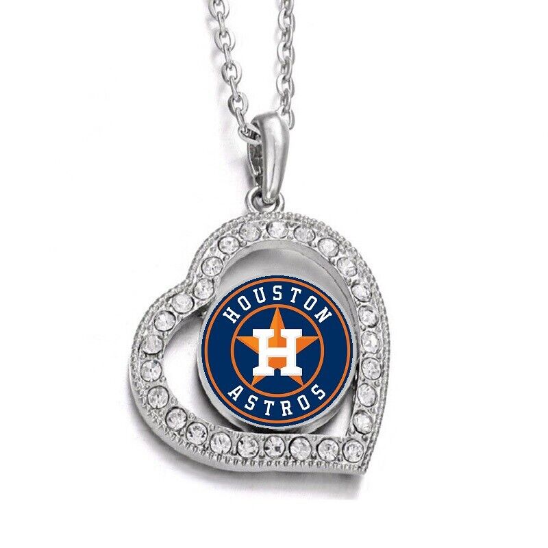 Spec. Houston Astros Womens Sterling Silver Link Chain Necklace With Pendant D19