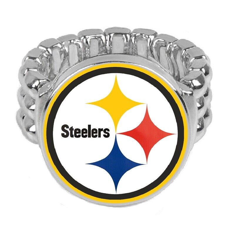 Pittsburgh Steelers Silver Mens Womens Football Ring Fits All Sizes Jewelry D2