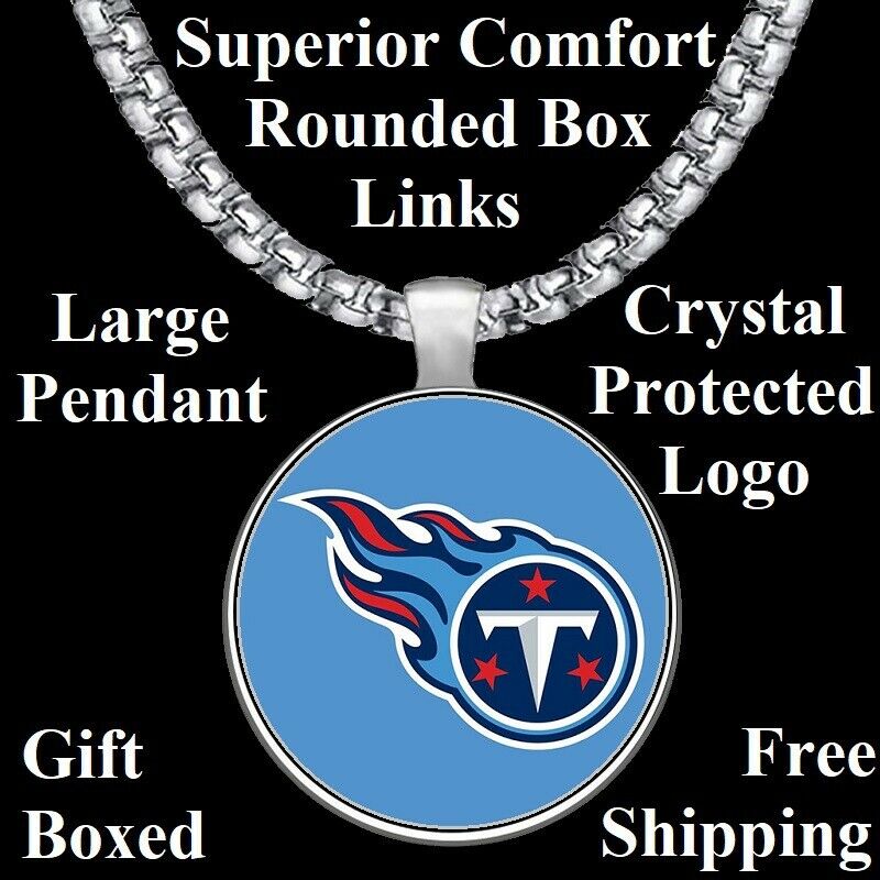 Tennessee Titans Mens Womens Stainless Steel 20" Chain Link Pendant Necklace D30