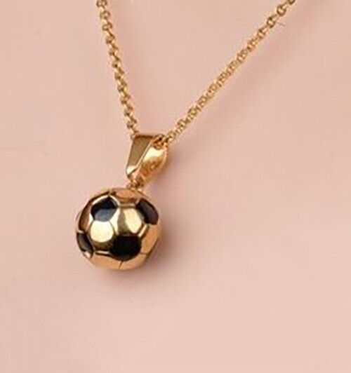 18k Gold Women's Men's Soccer Ball 14mm Pendant Charm Only D212