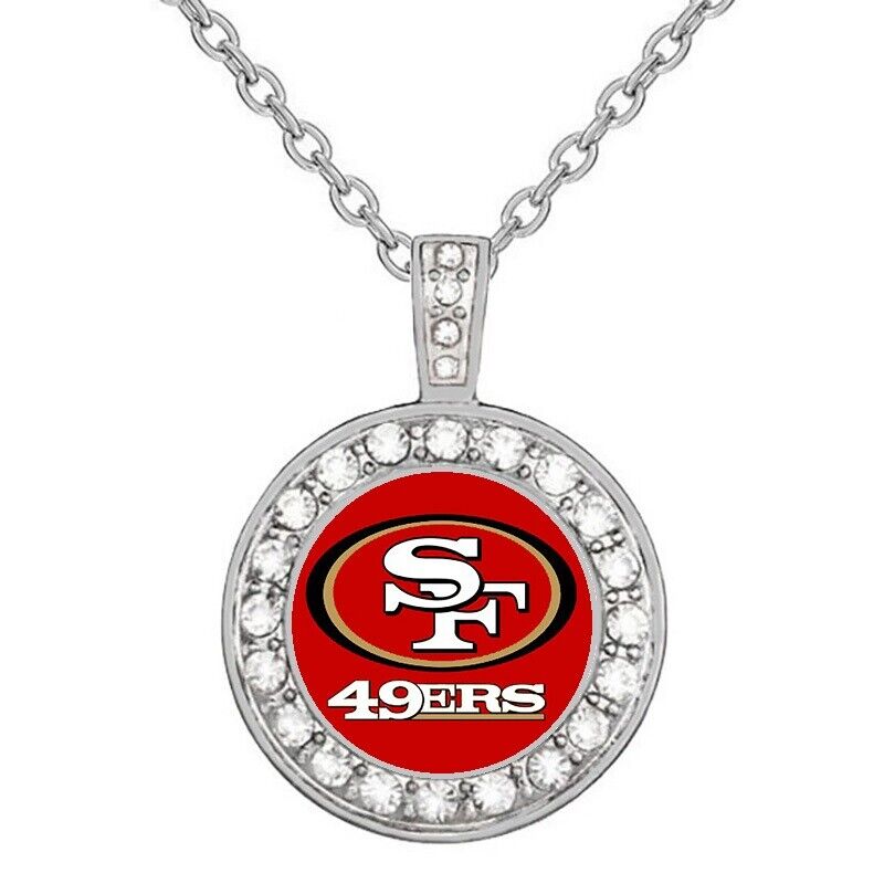 San Francisco 49ers Gift Set Womens 925 Sterling Silver Necklace With Ring D18D2