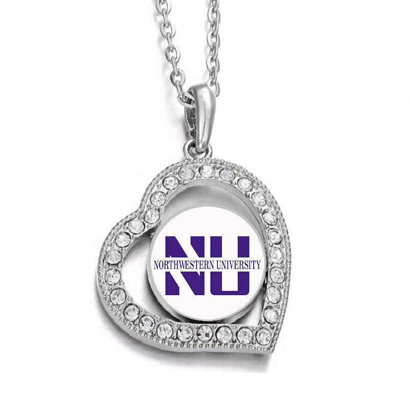 Northwestern Wildcats Womens Sterling Silver Link Chain Necklace D19
