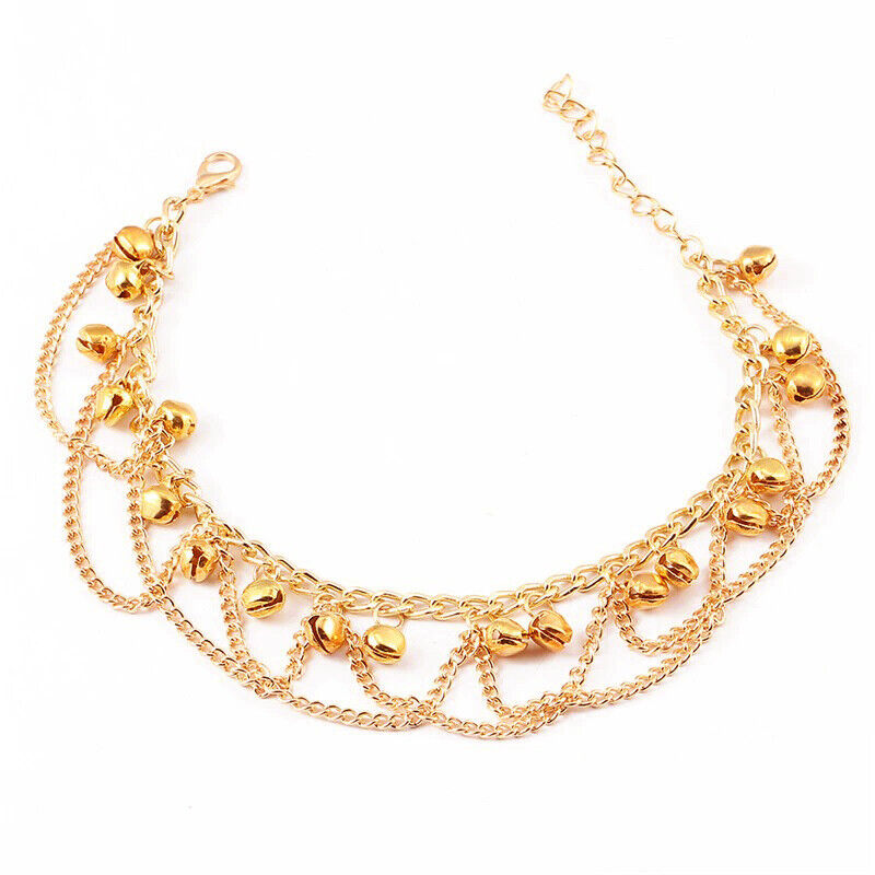 18k Gold Womens Elegant Adjustable To 10" Anklet Ankle Bracelet Chain D579